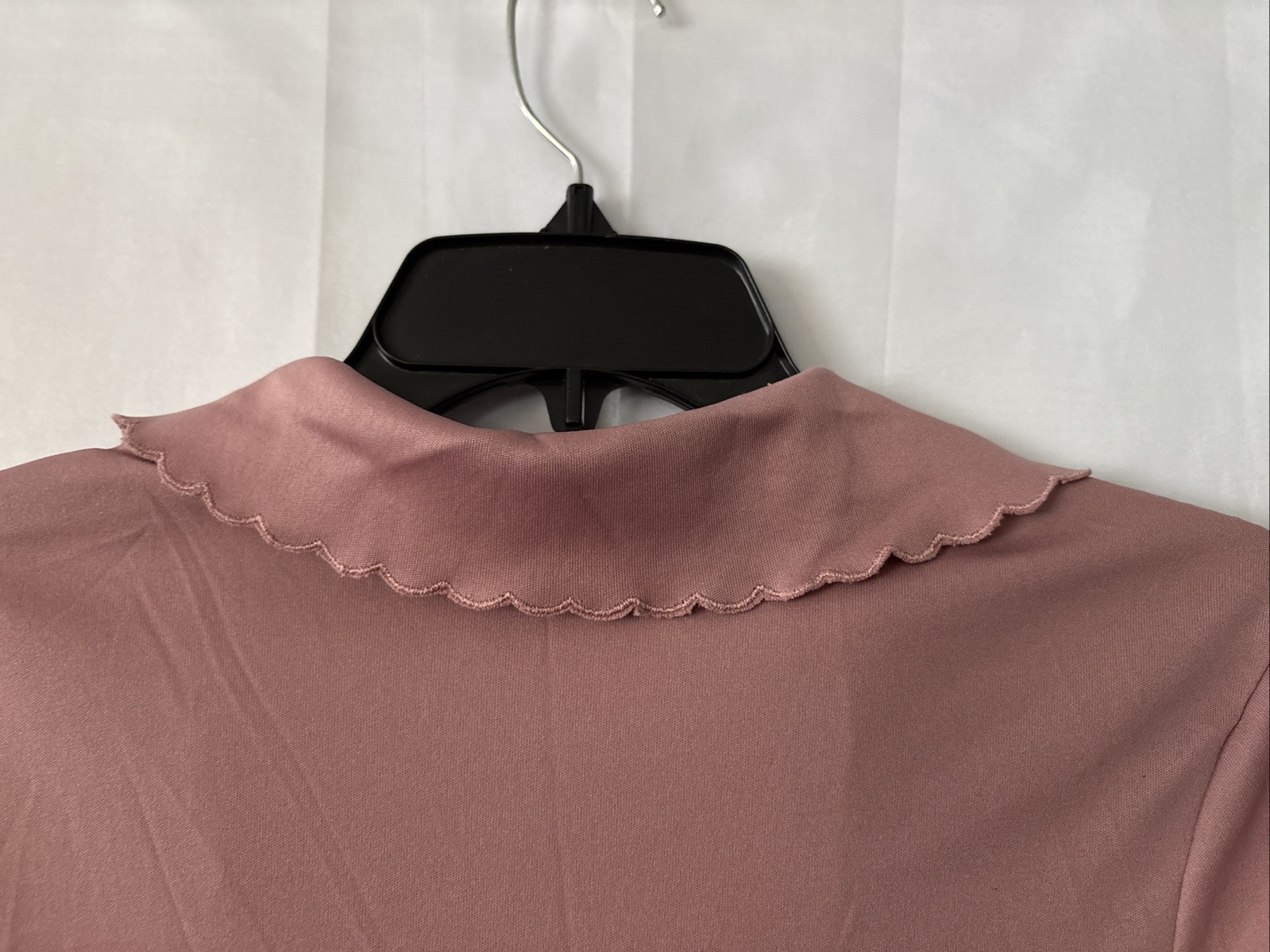 Vintage Devon Mauve Button Up Blouse Embroidered Collar No Size Tag Fits Like S