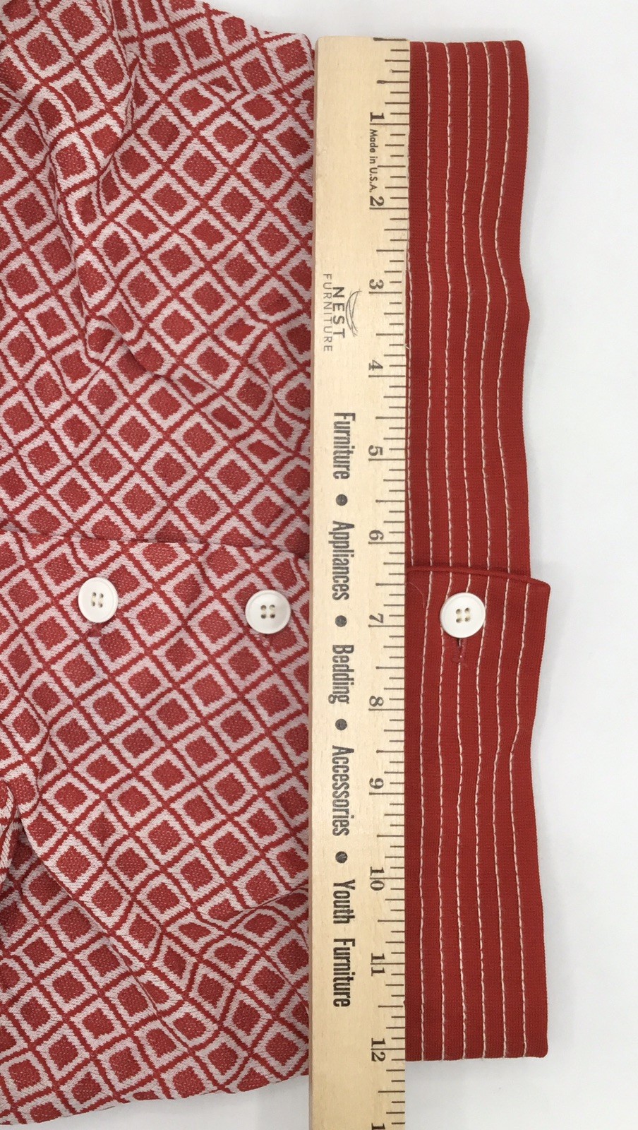 60’s-70’s💥Vicky Vaughn Crop 2pc Skirt Set Red White Geometric Mod, Sz. XS/SM