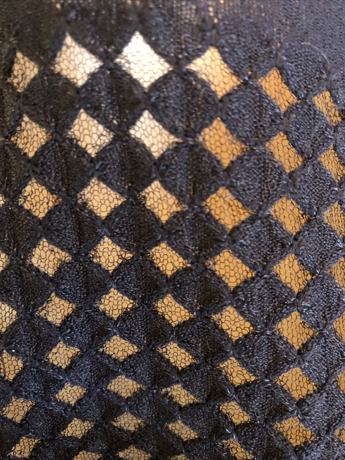 Vintage Black Patterned Fishnet Stocking NIP 8 1/2 -11