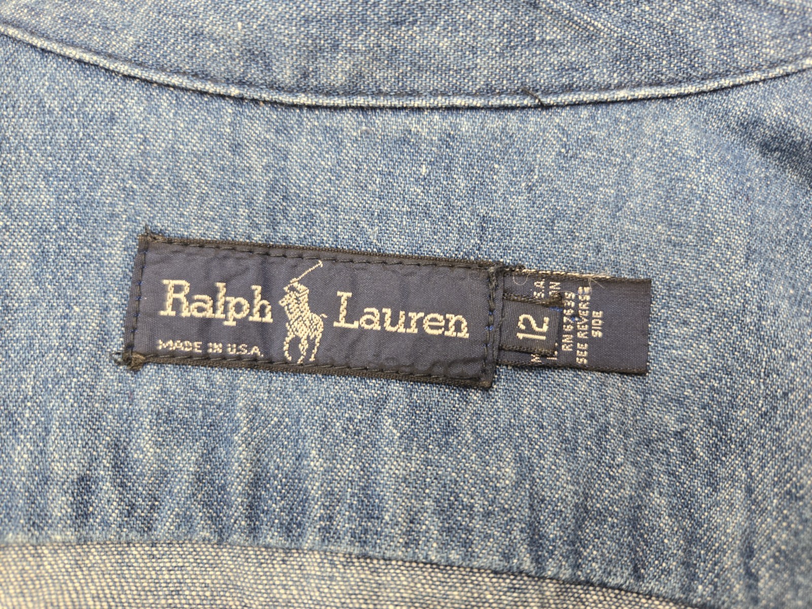 Vintage Ralph Lauren Denim Button Down Maxi Dress Duster Made In USA Size 12