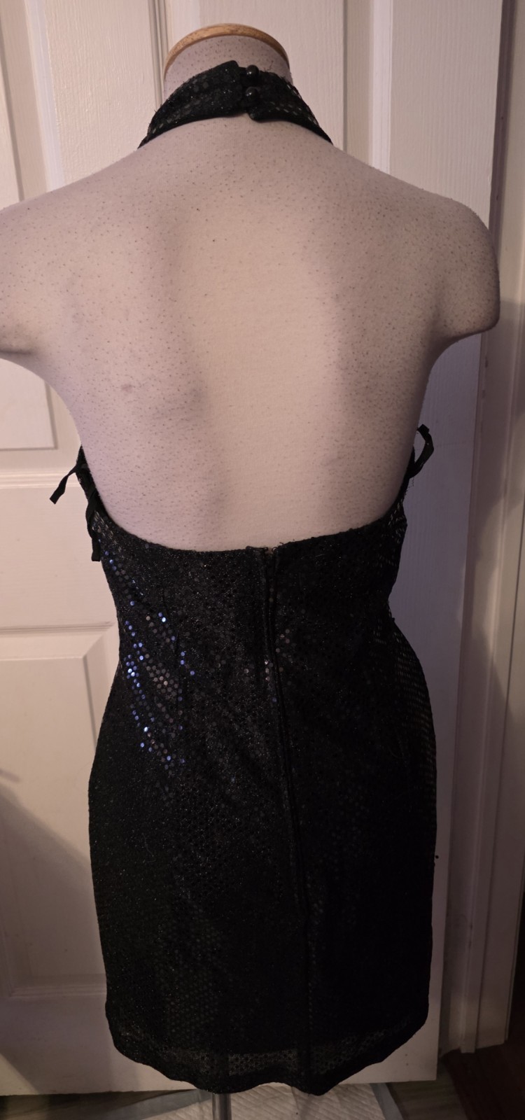 Bari Jai Vtg Sequins Halter Dress