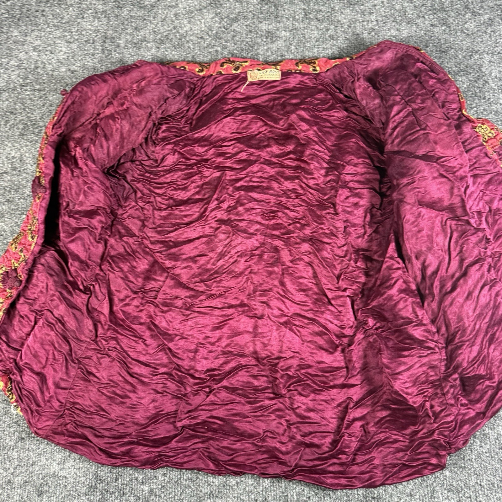 Vintage Handmade Silk Owen Bros Jacket Blouse W/ Imperfections Made In Hong Kong