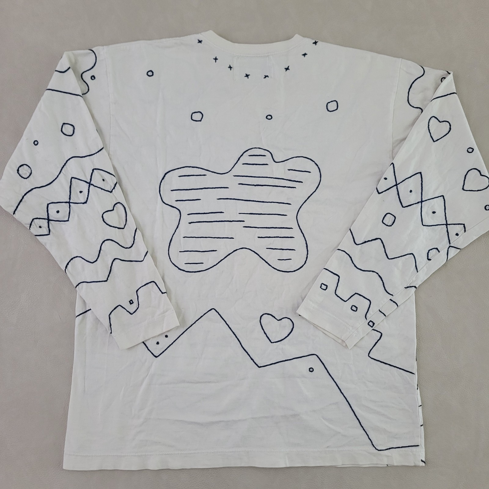 Vintage Swan Magic 90s Embroidered Abstract Graphic Long Sleeve Shirt Size S