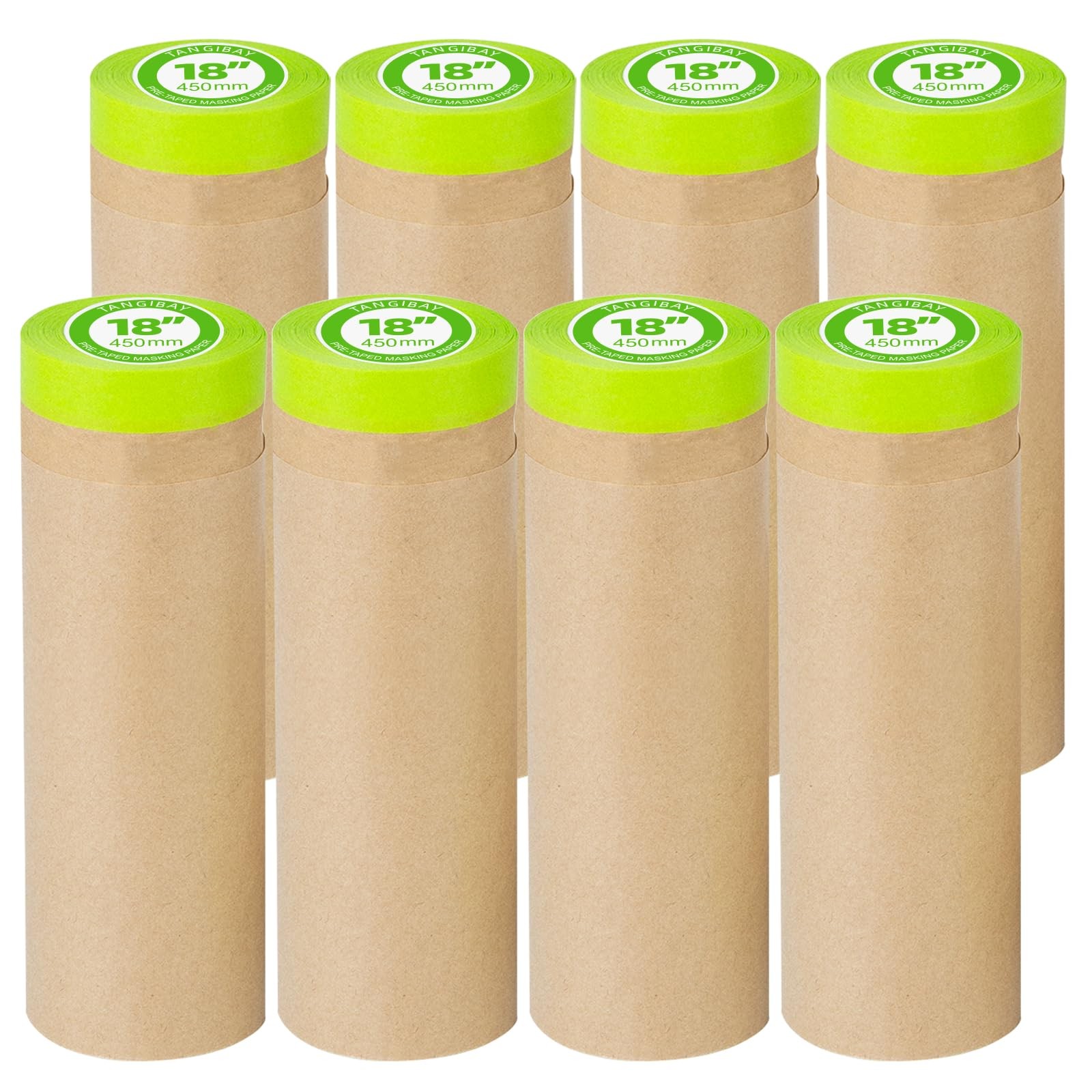 Tangibay Pre-Taped Masking Paper for Painting – 18in x 50ft Tape & Drape