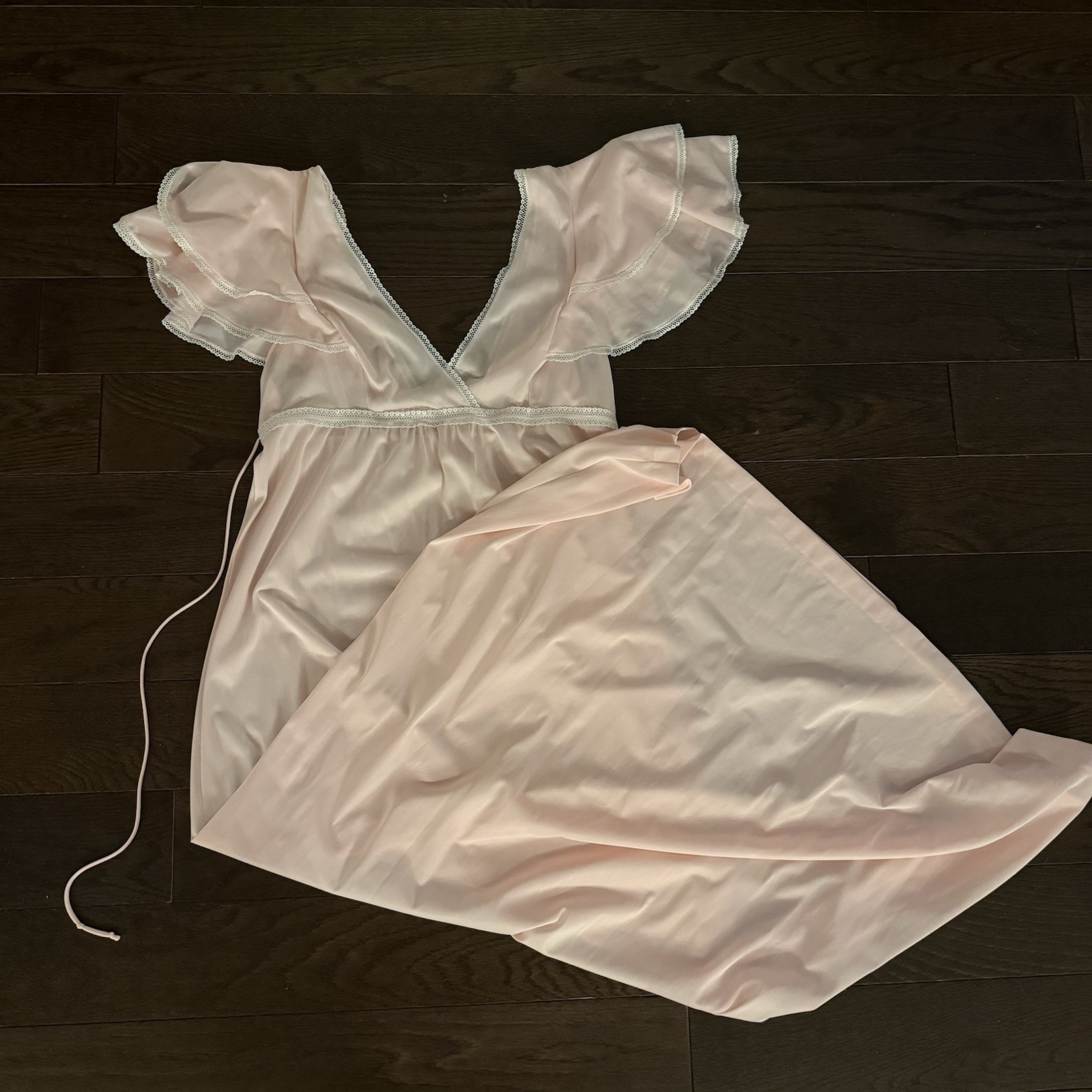 Vassarette White Vintage Nightgown Slip Dress Pink 11
