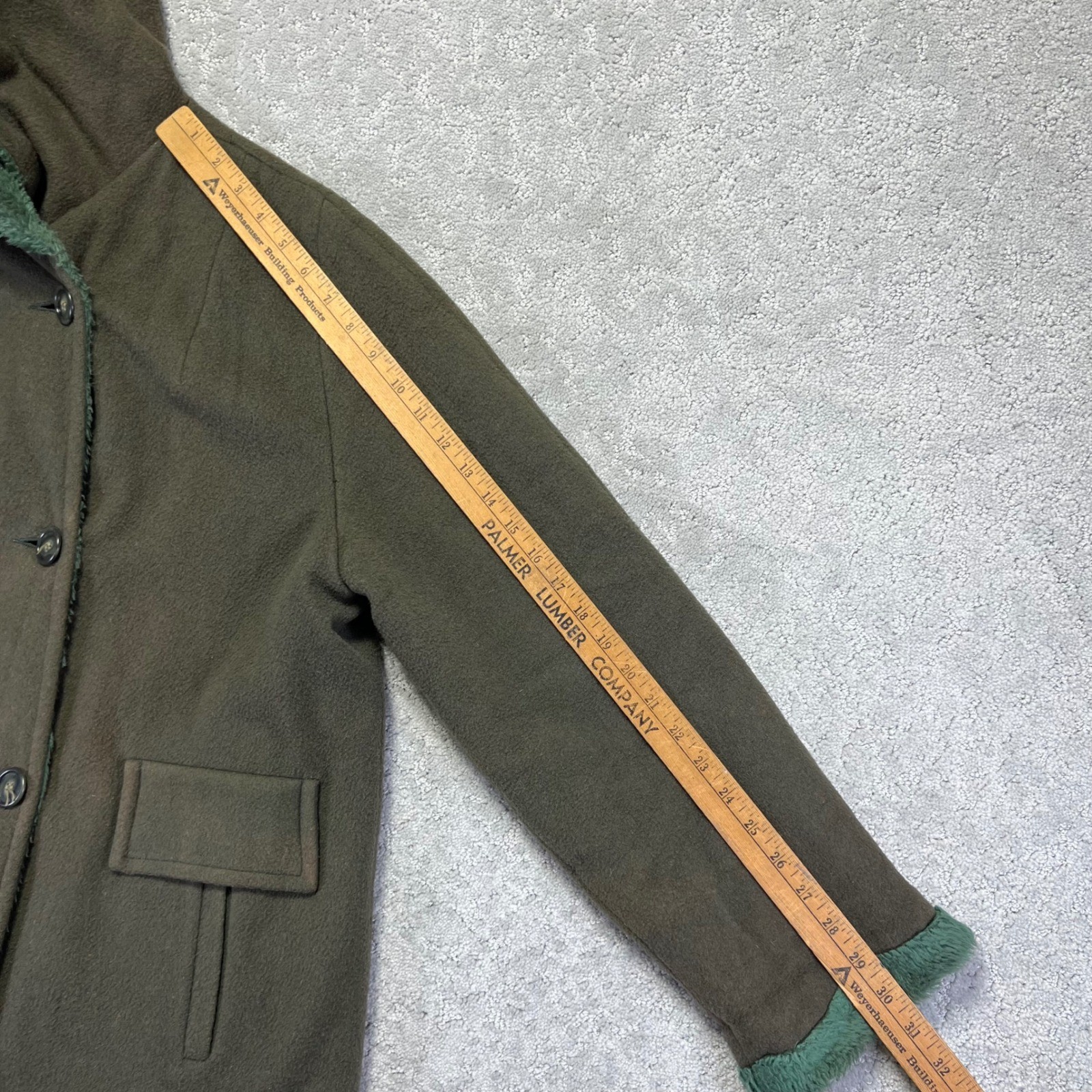 VINTAGE Schuster Camapile Jacket Womens 18 Fine Wool Camel Hair Hooded Coat 50s
