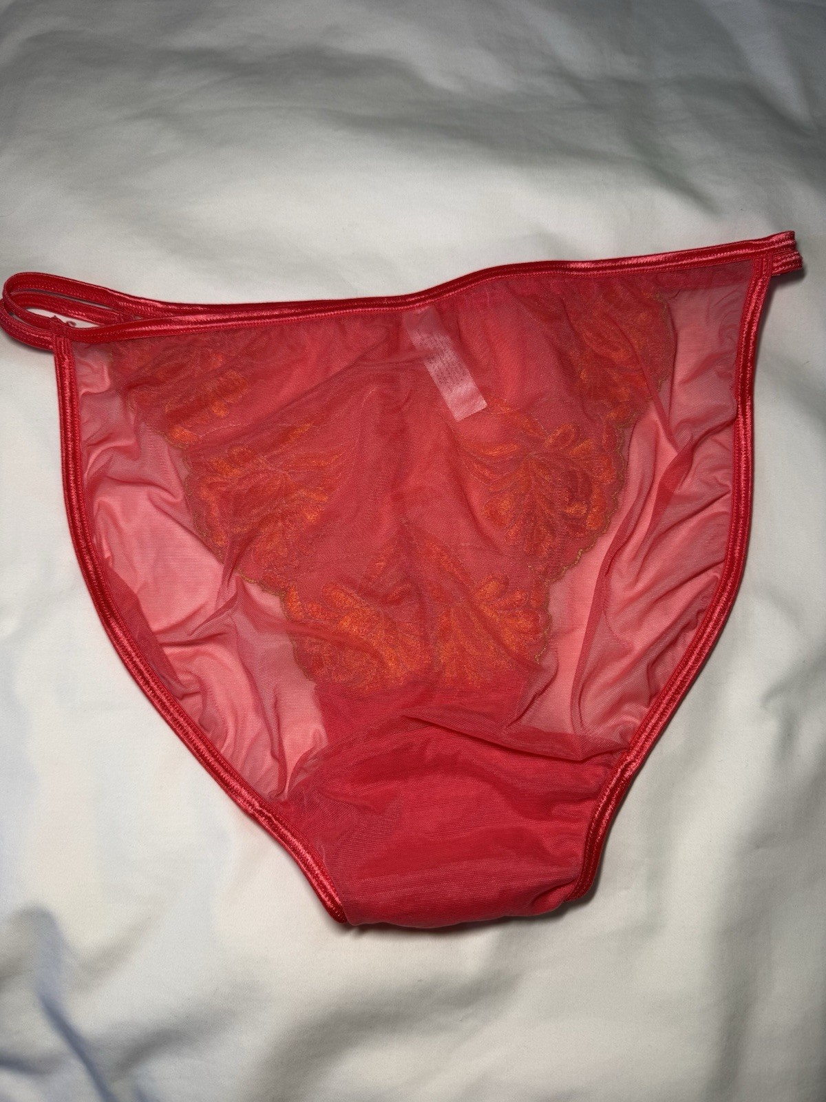 Vintage Y2K Cacique Satin Sheer Double String Bikini Panties Size 14/16