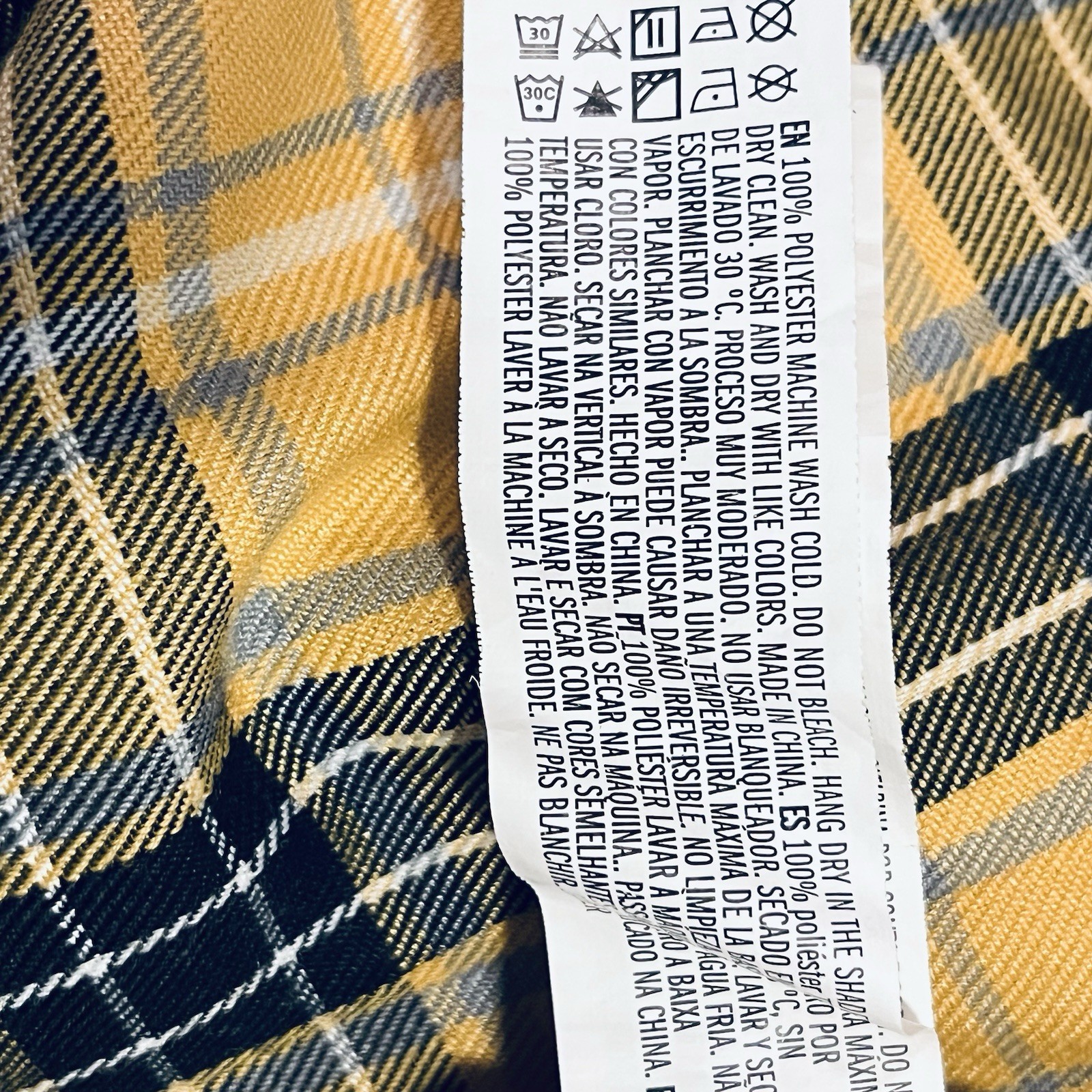 Y2K Micro Mini Skirt Yellow/Black PLAID PLEATED Sz Med-15.5&Prime; Length-FOREVER 21