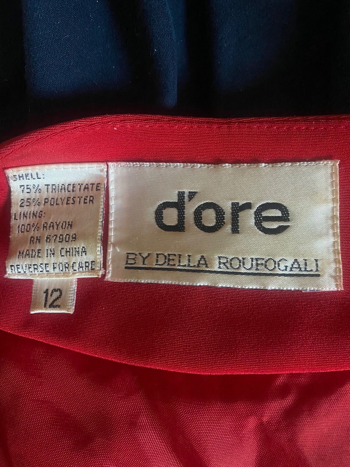 D”ore By Della Roufogali Womens Beaded Sequin Red Cardigan Sz 12 Open Front