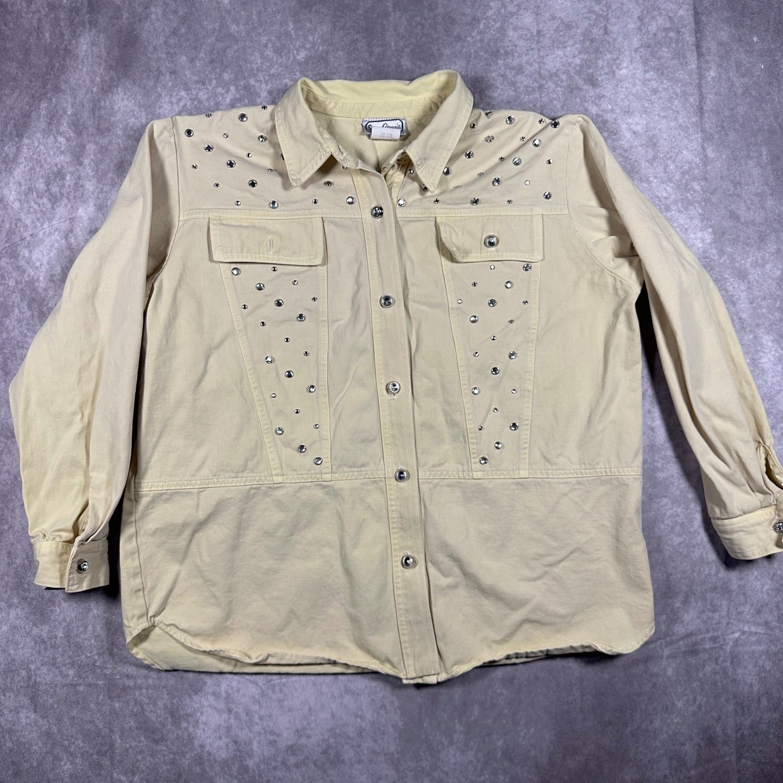 Vintage Saint Germain Womens XL Studded Rhinestone Western Shirt Jacket USA Made