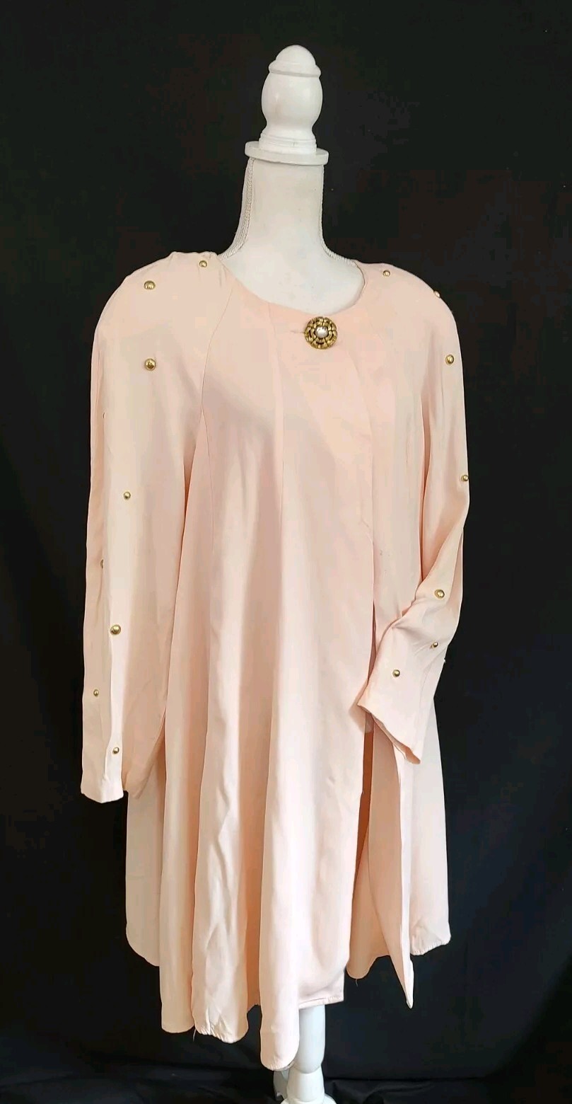 80&rsquo;s Vintage Jacket New Wave Tomorrow Brand Pink Swing Topper Gold Studs Sz L