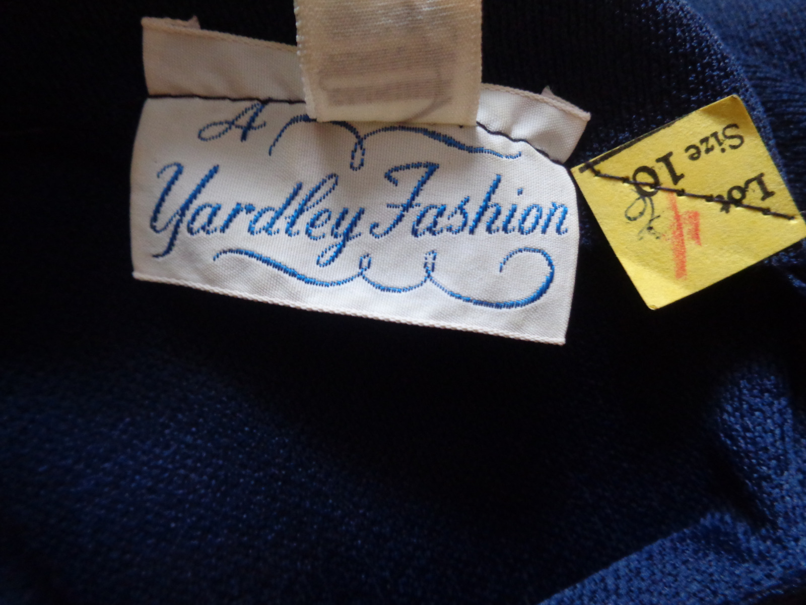 Vintage Long Polyester Knit Red Blue Hostess Dress B36 A Yardley Fashion 10