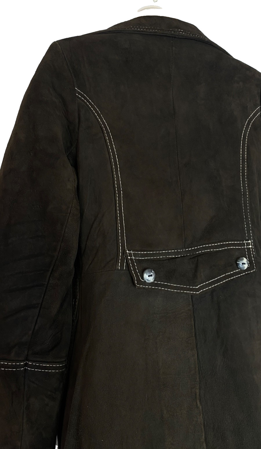 Vintage 1970s dark brown suede jacket JOSEPH MAGNIN XS genuine leather boho
