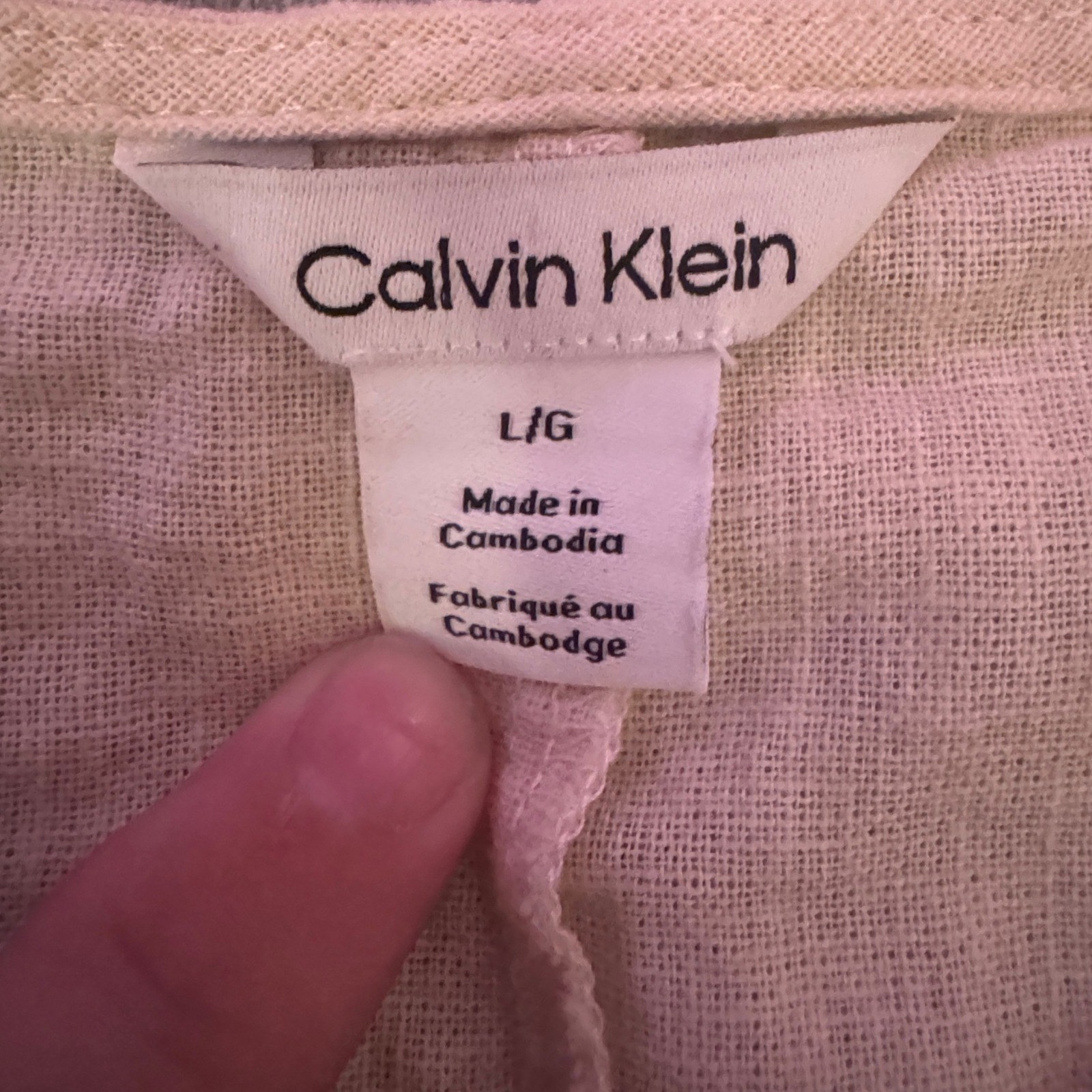 Calvin Klein Womens Linen Cotton Button Front Vest L 90&rsquo;s Kelly Kapowski-style