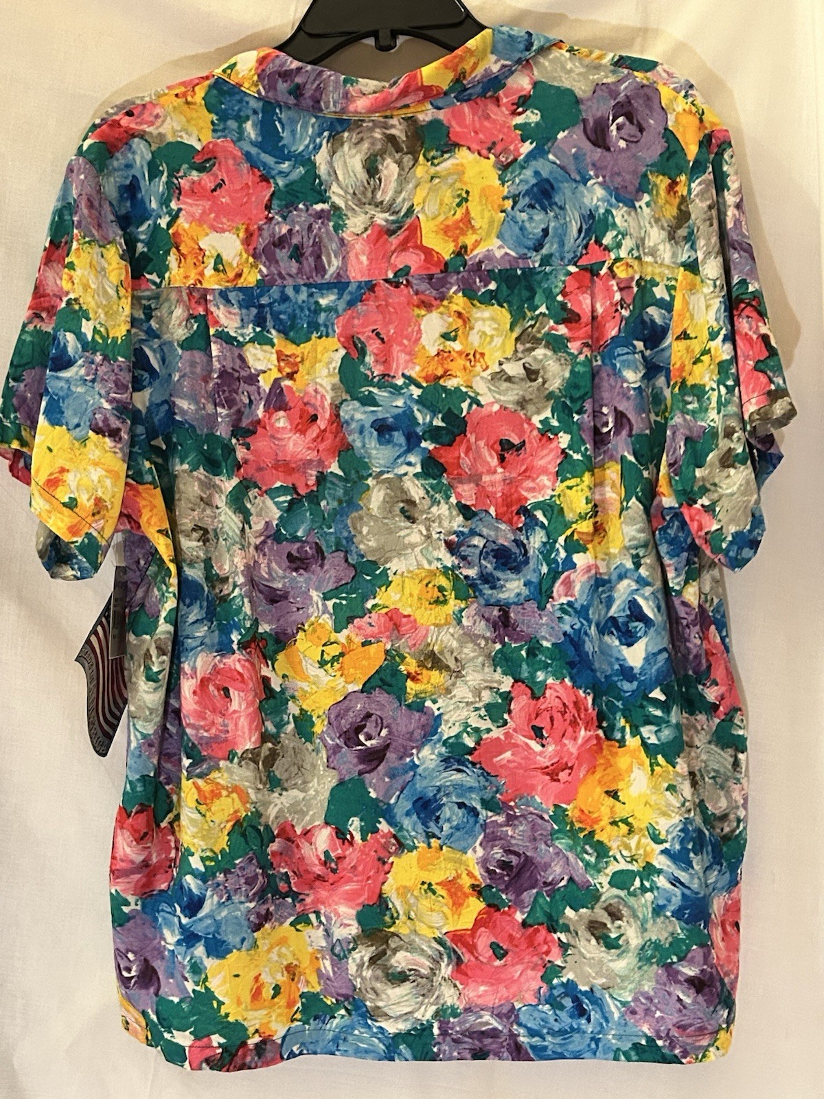 Vtg 90s NWT Jams World Bright Floral Parfait Watercolor Short Sleeve Shirt SZ XL