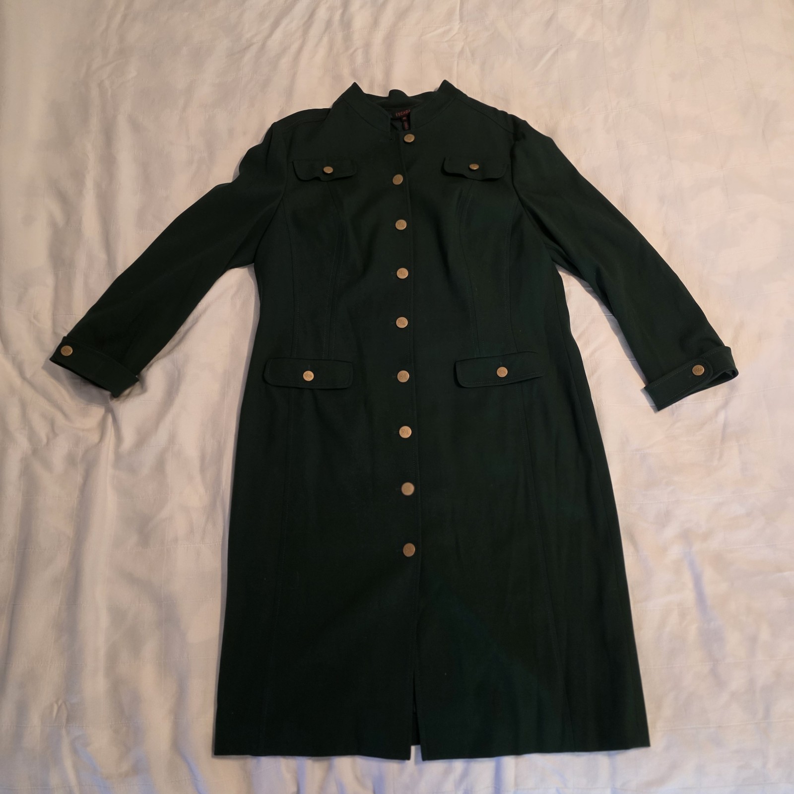 VTG Escada Midi Dress Sz 46 Structured Classic Designer 44&Prime; Length EU Luxury