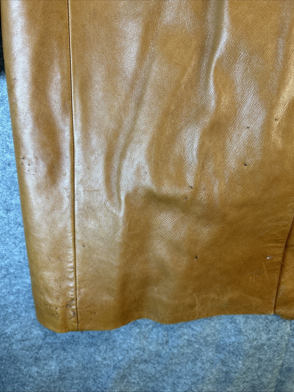Cortefiel Leather Trench Coat 40 Belted Long Jacket Made in Spain Vintage “Read”