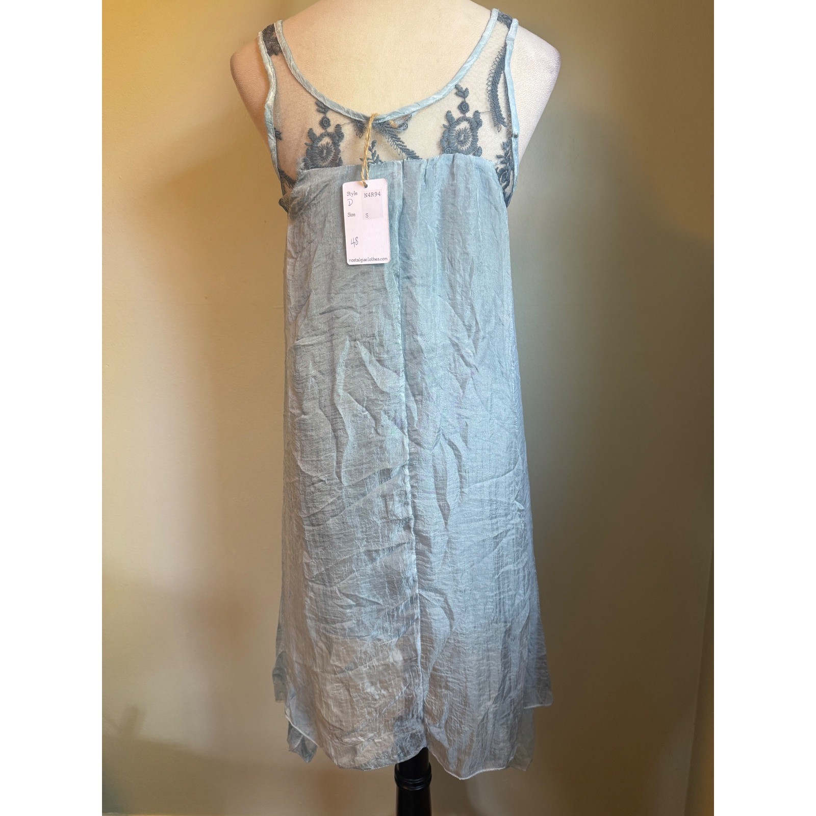 Nostalgia Blue Embroidered small boho flowy fairy whimsi romantic lace y2 dainty