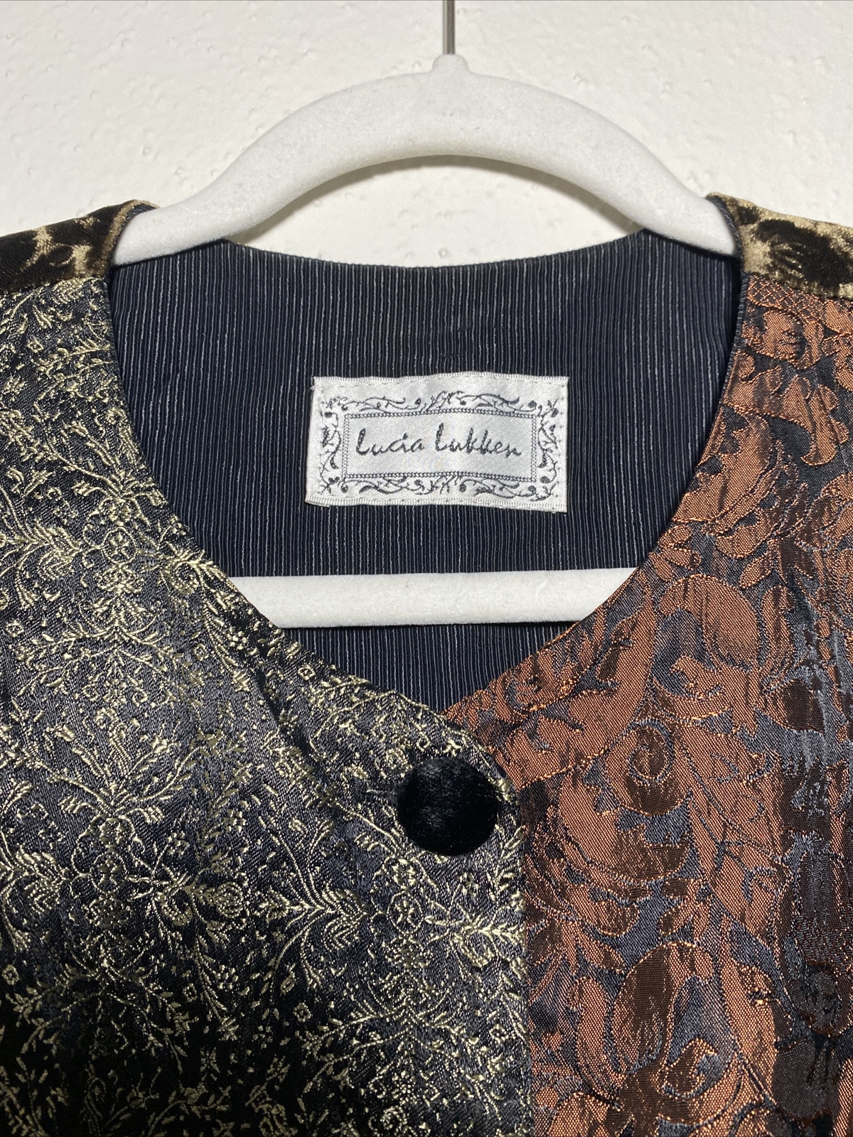 Lucia Lukken Multicolor Patchwork Velvet Vest Size Unknown See Description