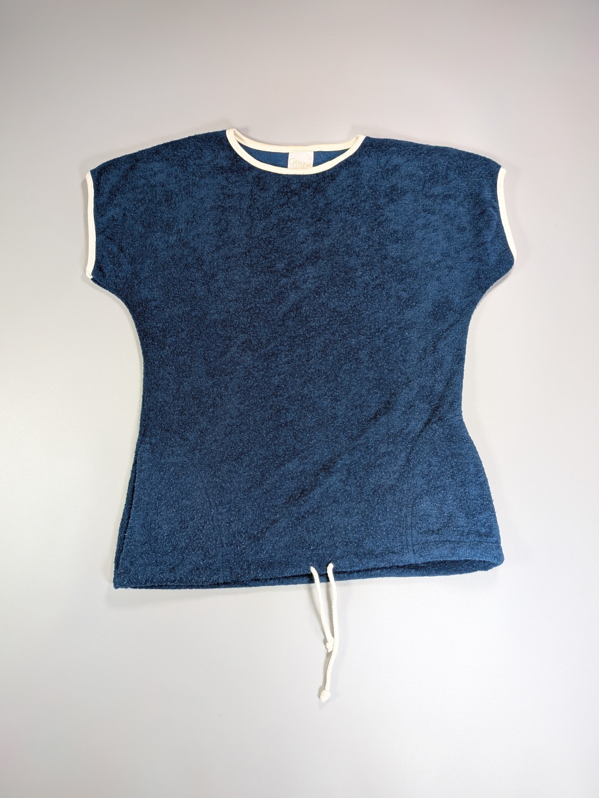 Vintage Catalina Swimsuit Cover-Up S Blue Terrycloth Swim Beach Surfer 70s USA