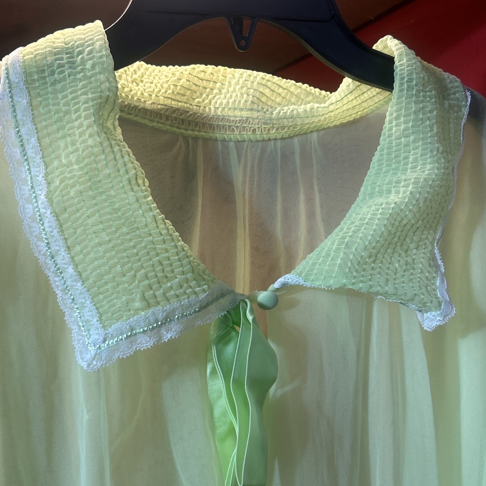 VTG Vassarette Munsingwear Yellow / Mint Sheer See Thru Sz MED
