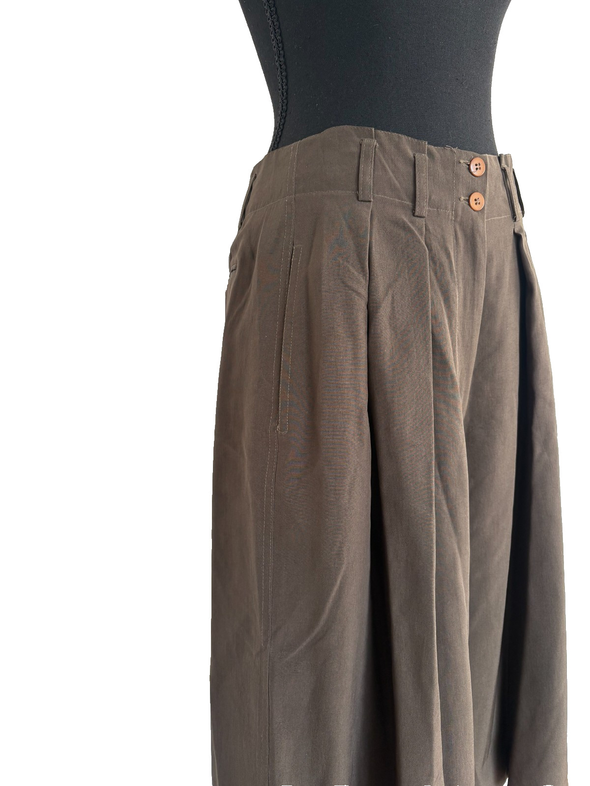 VTG Giorgio Armani Pleated Pleated Long Shorts, Pure Silk, Altered
