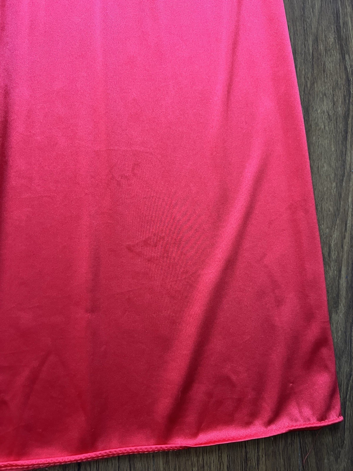 Vintage Vassarette Nightgown Medium Red Maxi Lace Off Shoulder Bow Dress 70s