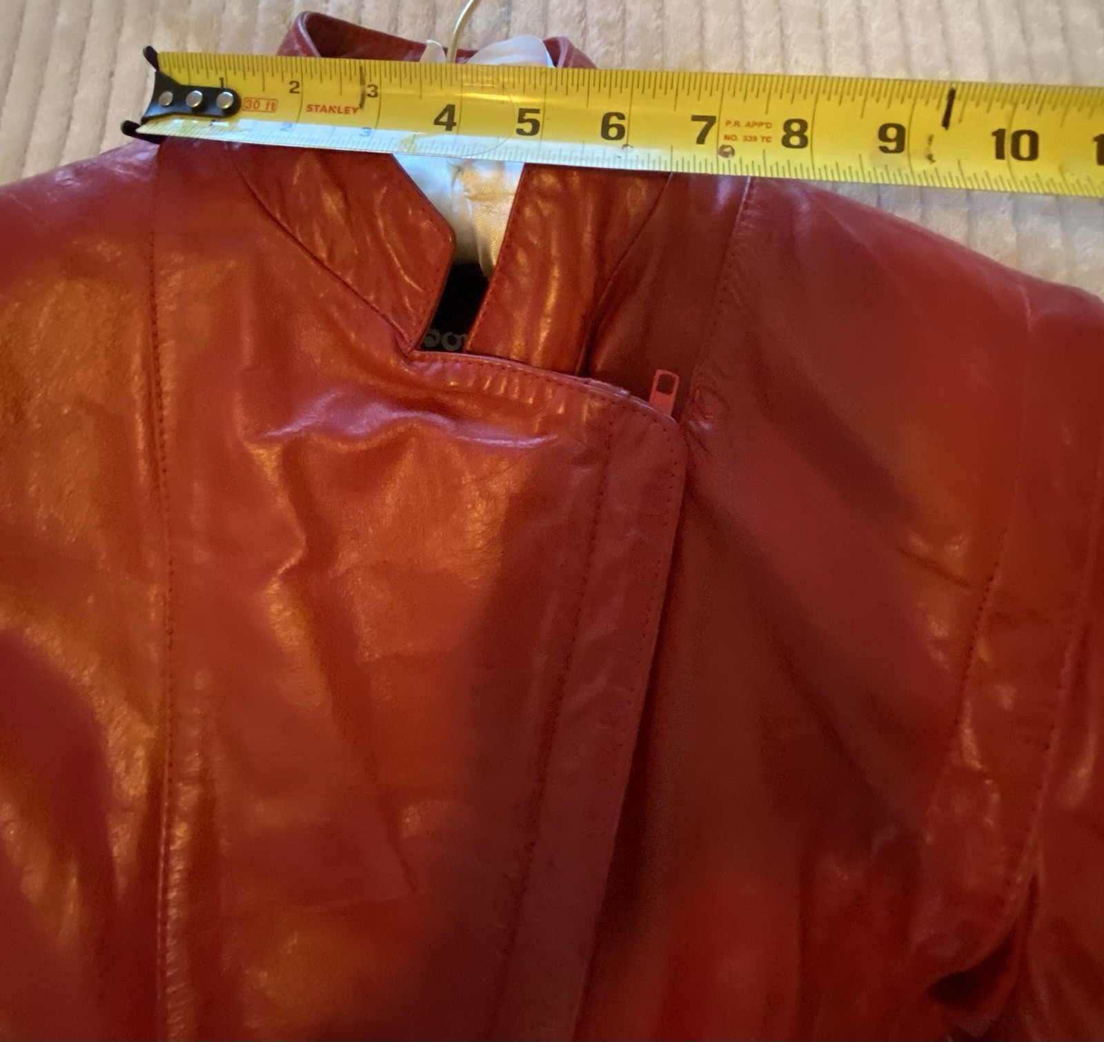 Vintage Wilson’s Bold Red Leather Cropped Biker Moto 80s Jacket Asymmetrical