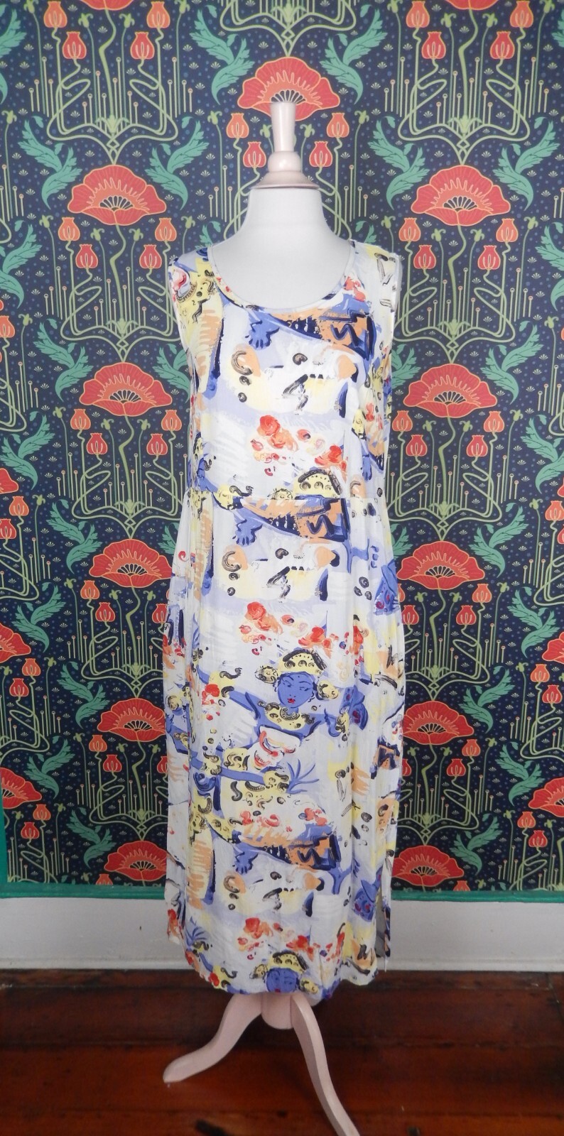 Vintage 90&rsquo;s Y2K Long Dress Jams World Dancers Maxi Sleeveless S