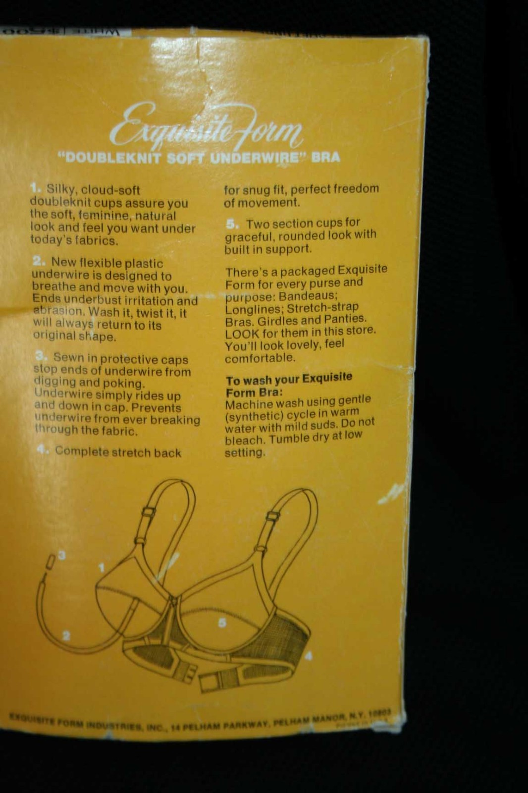 34D VTG 70s NOS Bra Soft Underwire Double Knit Nylon Exquisite Form P579 NIB