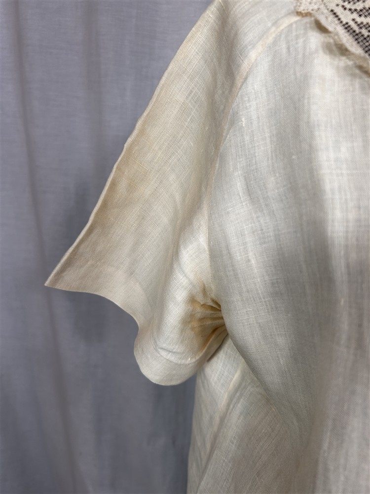 antique blouse linen lace pull over bust 40 off white original 1900-20