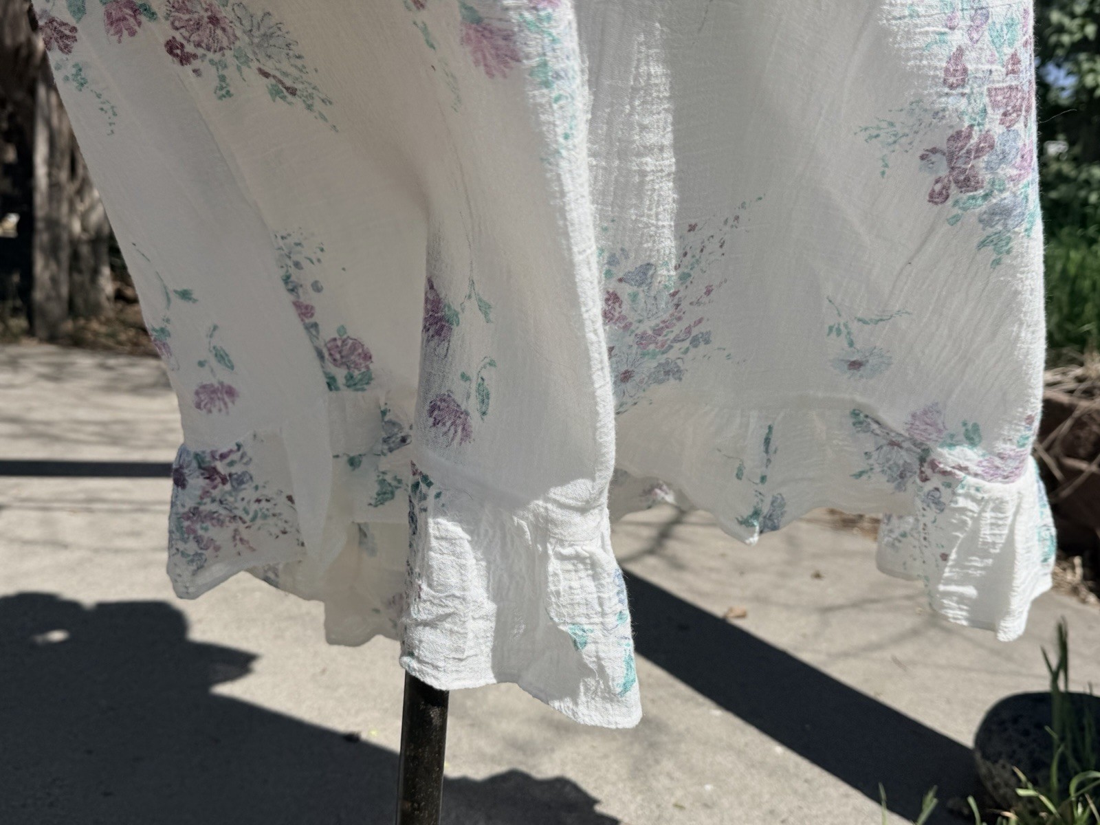 Vtg 70&rsquo;s Style Cotton Gauze Camisole Med/Lg Sundress Ultra-feminine Romantic