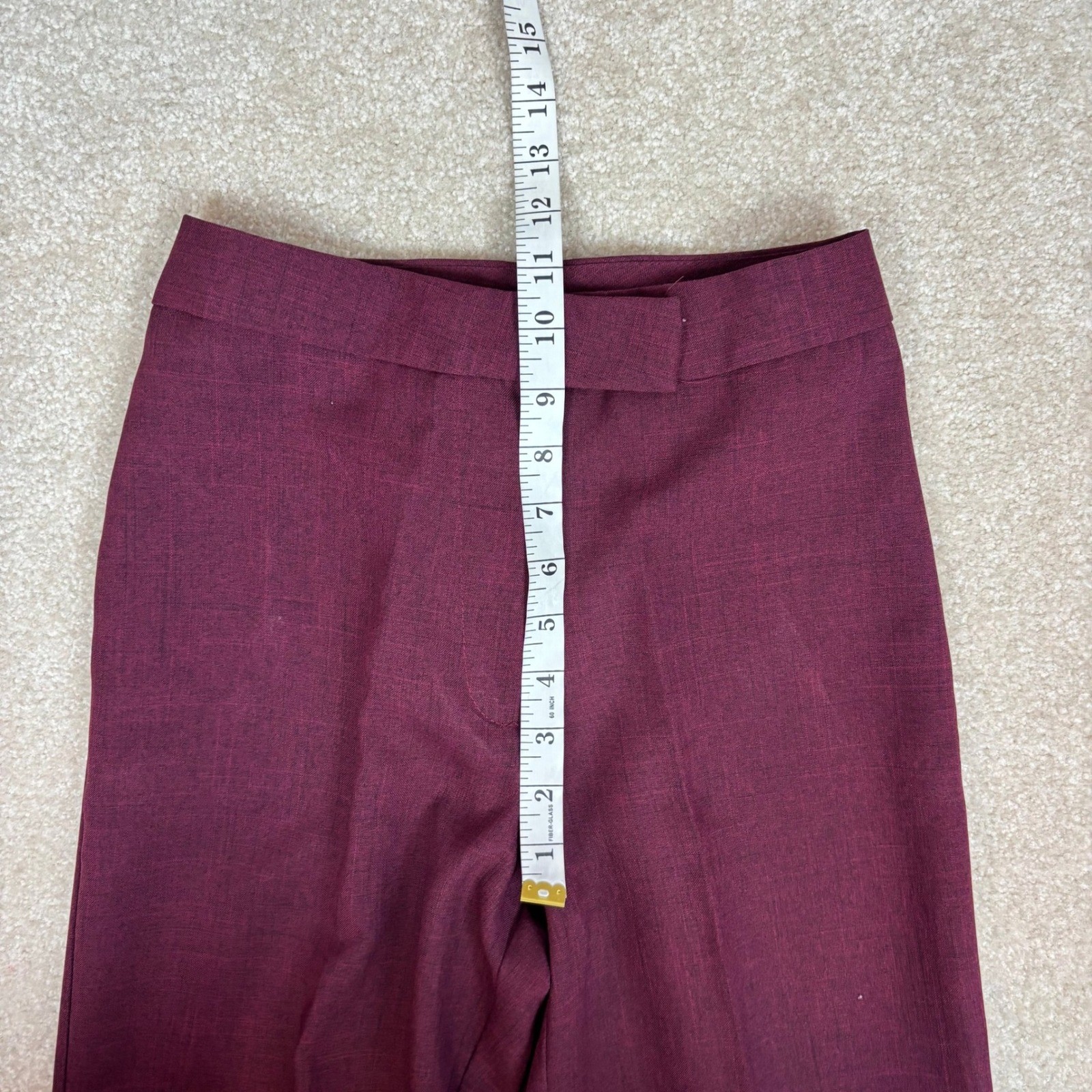 Mandee Vintage Burgundy High Waisted Straight Leg Trousers Size 3/4 Made in USA