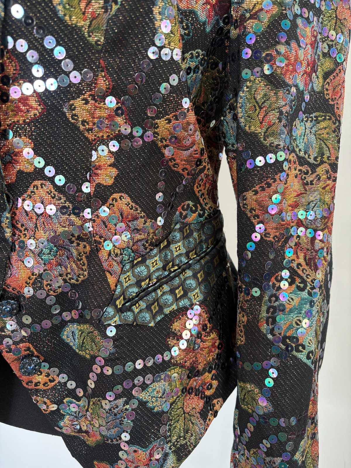Rare VTG 1990s Christian Lacroix Paris Embellished Couture Jacket FR 42