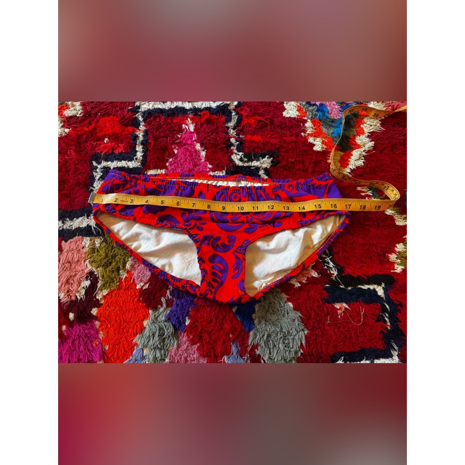 60s Vintage Bright Psychedelic Print Bikini Set Sz SM