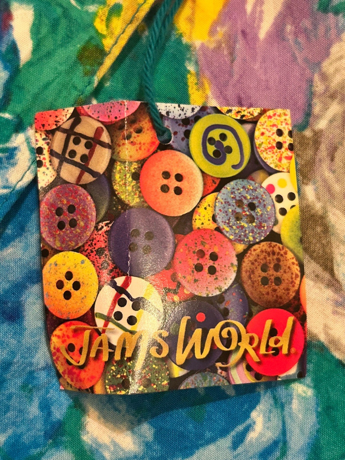 Vtg 90s NWT Jams World Bright Floral Parfait Watercolor Short Sleeve Shirt SZ XL