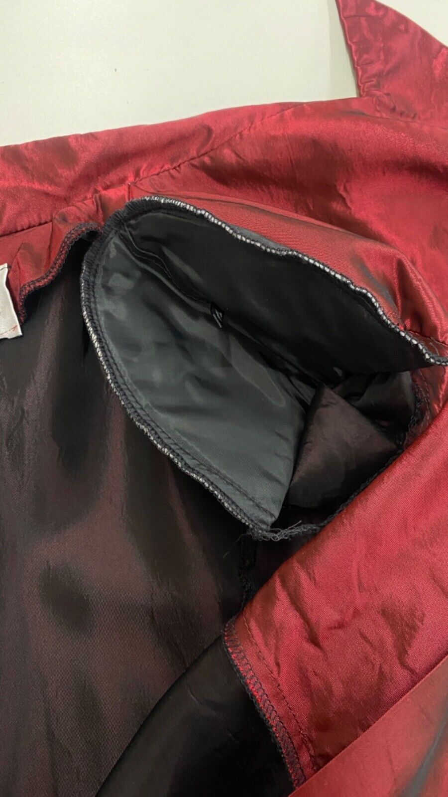 Vintage 1980s red Victorian-style jacket S M long goth glam tuxedo tailored
