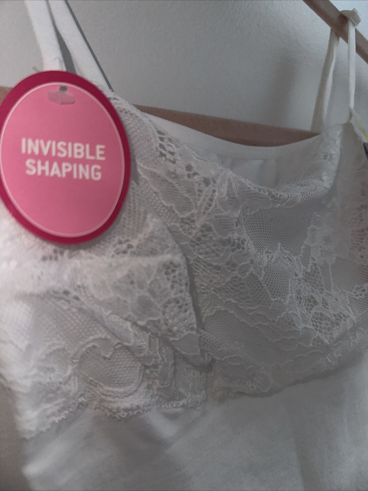 MAIDENFORM 12598 Sz: M-White 🤍Control It Lace Bodice Everyday Control Camisole