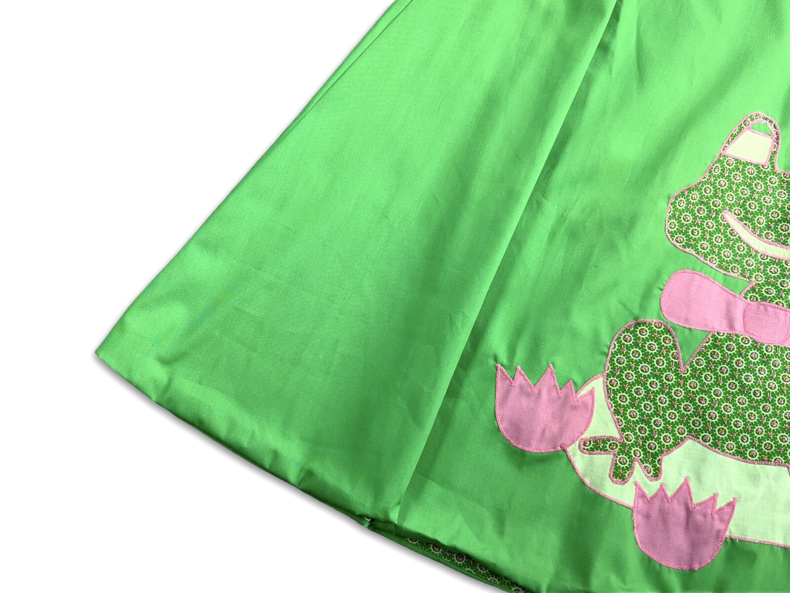 VTG RARE ALFREDO&rsquo;S WIFE BOHO PATCHWORK APPLIQUE FROG WRAP SKIRT KITSCHY