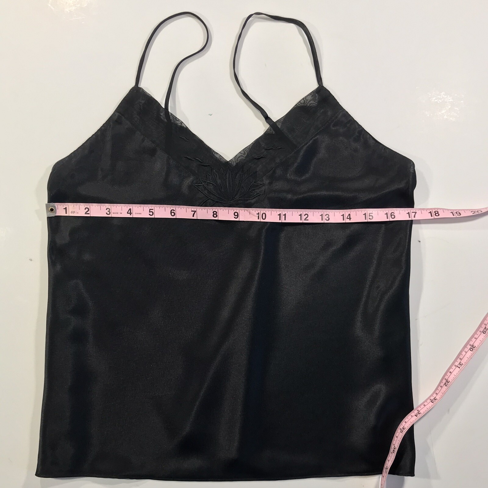 NWOT Vintage Val-Mode Camisole Black Cami Medium Gorgeous