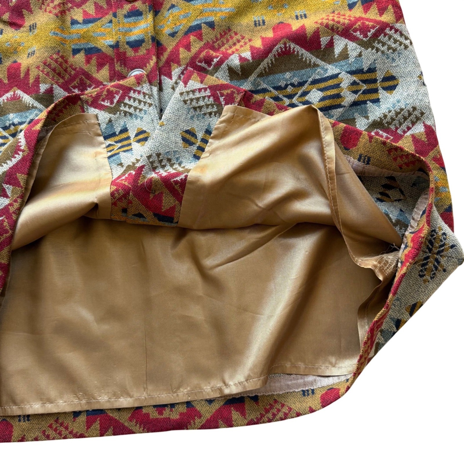 Pendleton Journey West Wool Skirt Western High Waist Button Front Size 16