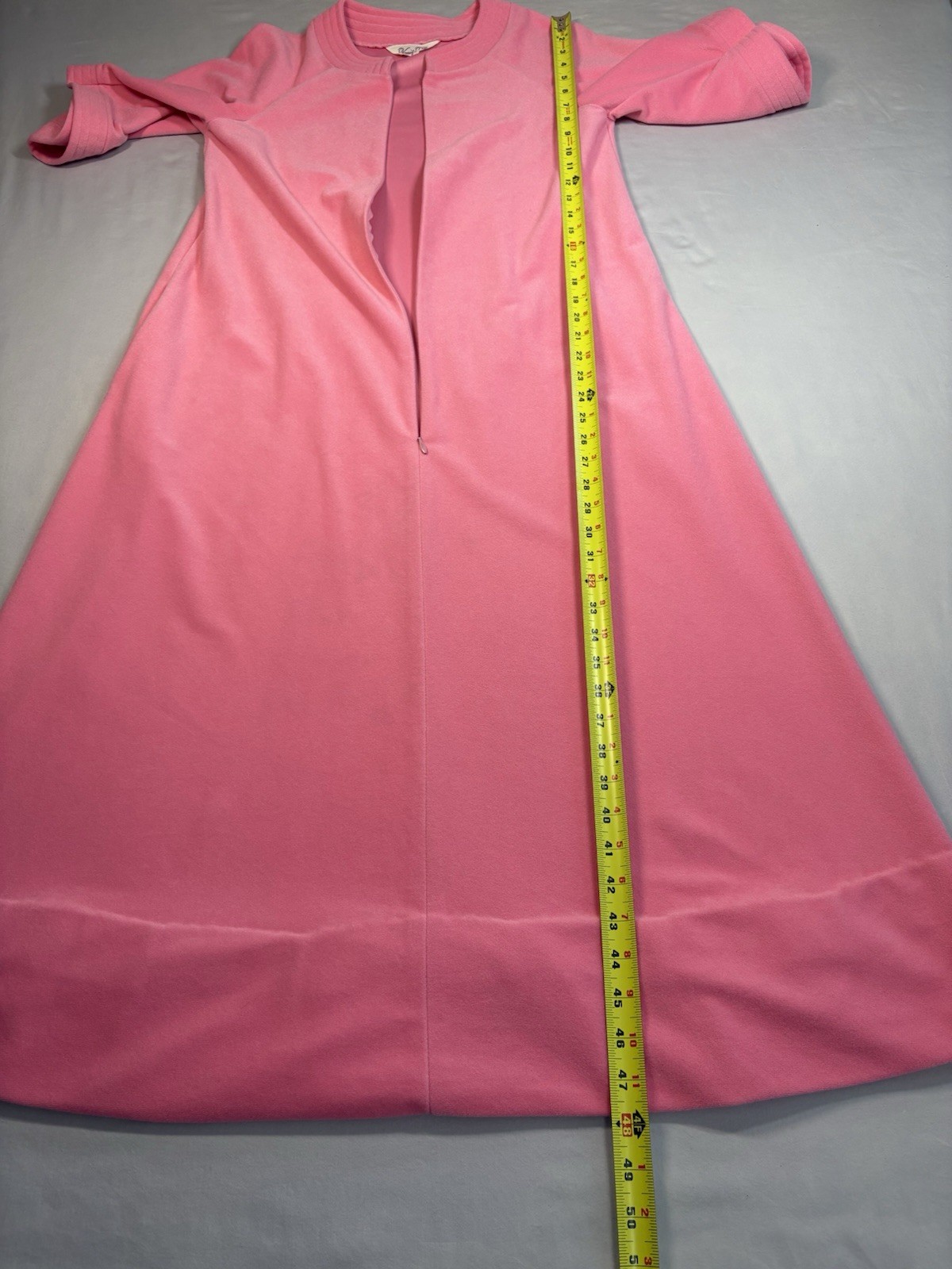1970s Vanity Fair Velvet Fleece Pink House Coat Vintage Robe Long Women’s M USA