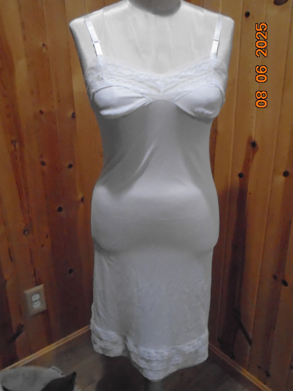 PHILMAID full vintage slip size 34 white nylon satin straps LK NU