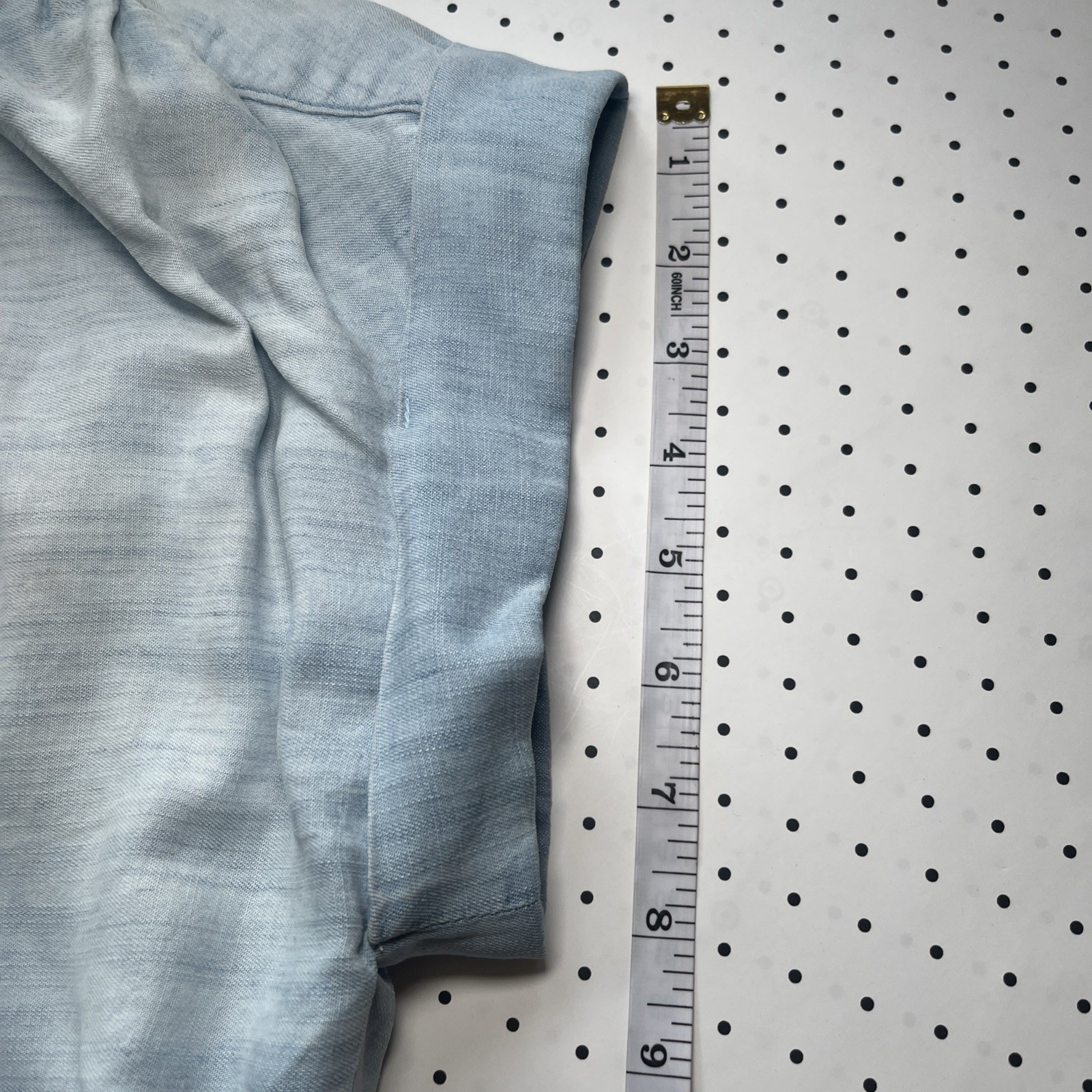 Cloth & Stone Light Wash Chambray Jumpsuit Small Wide Leg Tie Waist Romper
