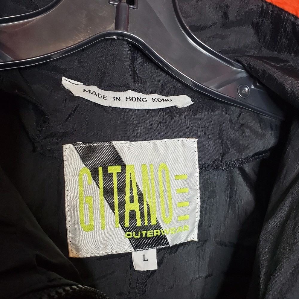 Vintage gitano windbreaker neon colorblock 100% nylon 80s 90s size large unisex