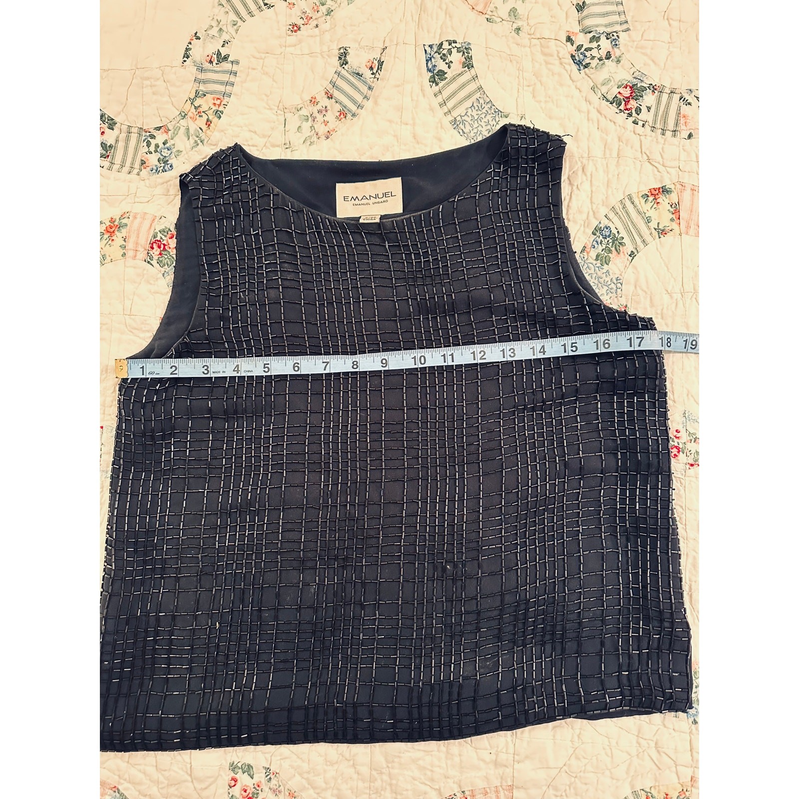 VINTAGE 80&rsquo;s 90&rsquo;s EMANUEL UNGARO BEADED TOP
