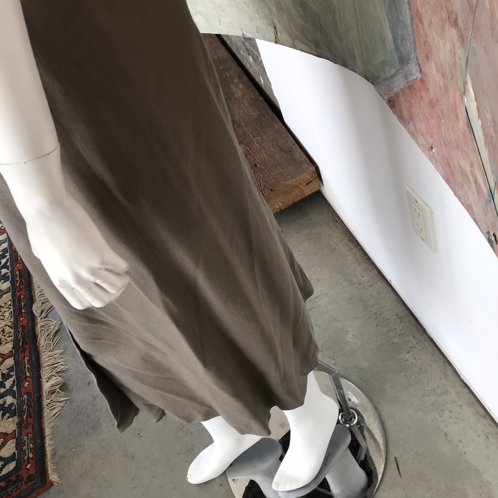 Vintage Express Beige Wool Blend High Waisted Maxi Skirt Age 13/14 / 13 / 14