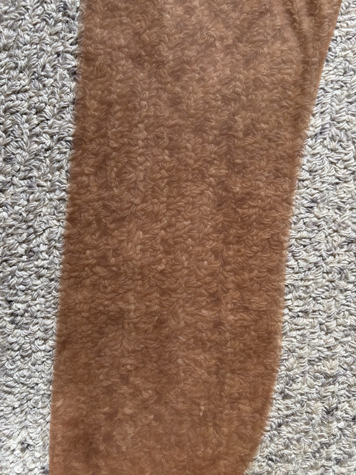 1 Pair Of Vintage Gabrielle Garter Stockings 10 Suntan Flat Knit