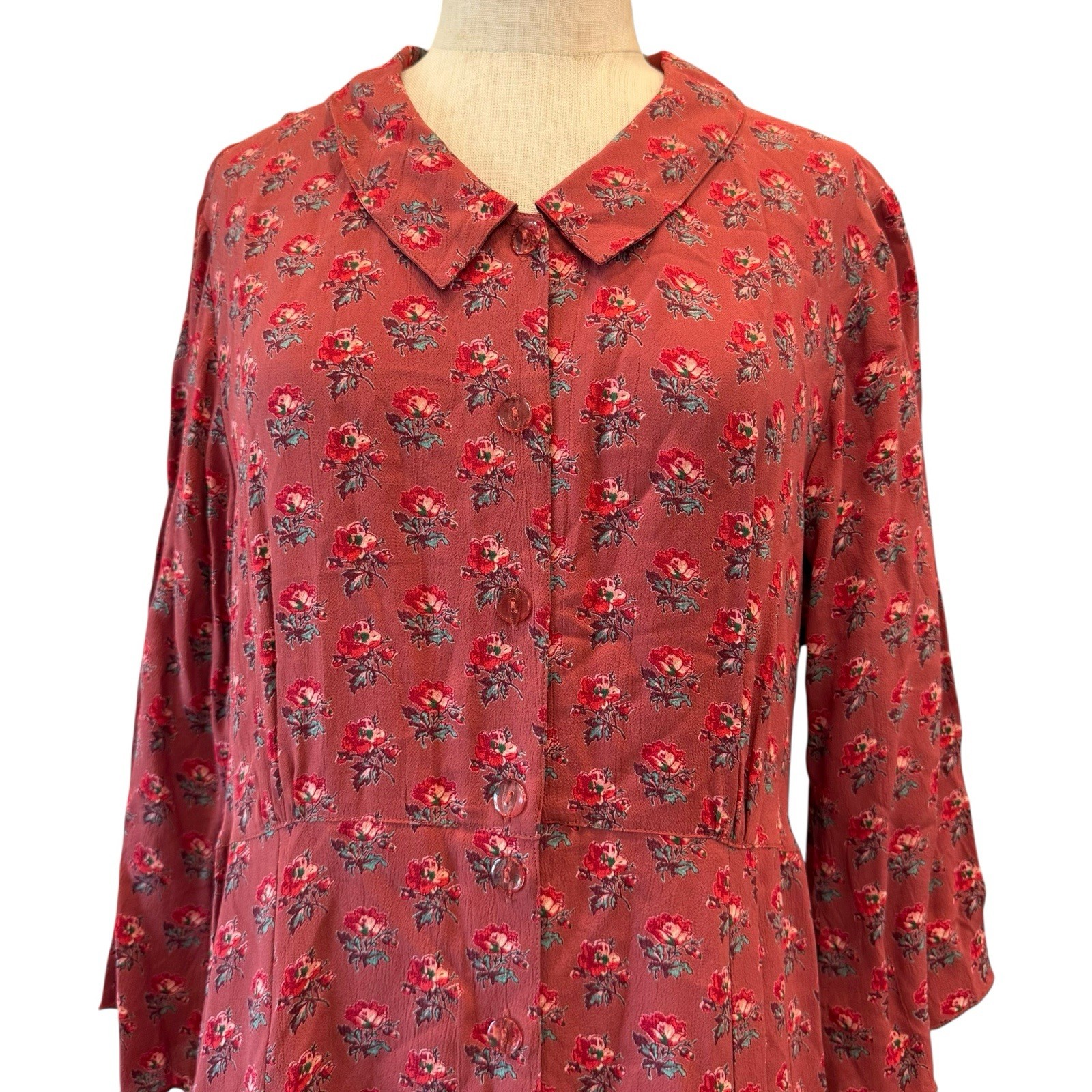 April Cornell Vintage 90s Cottagecore Dress Sz L Pre Owned