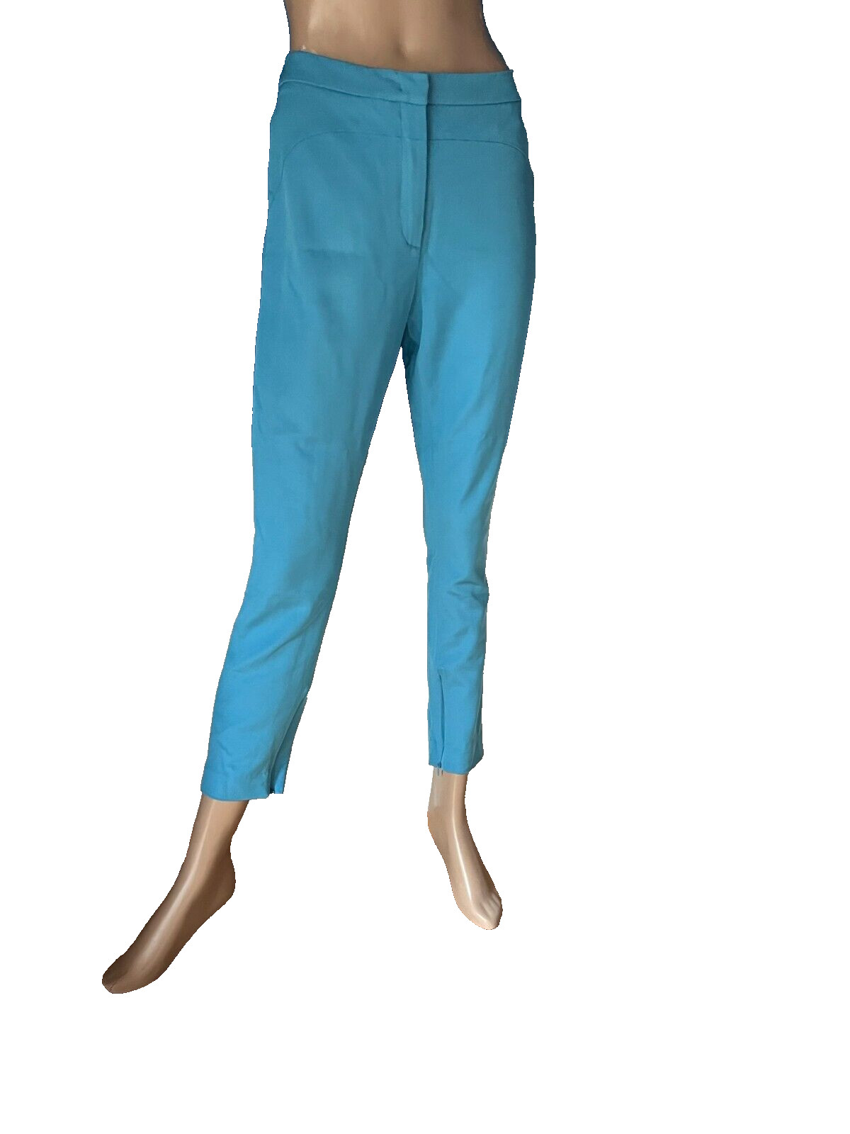 Versace Collection Trousers Turquoise Slim Fit Y2K Summer Designer IT44 DE 38/40